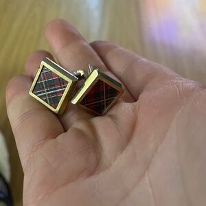 Plaid Gold Cufflinks